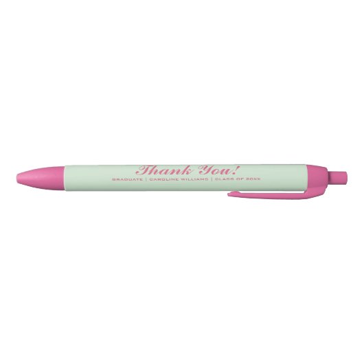 Stylo Noir Fête de graduation rose Mint Favoriser personnalis (Bas)