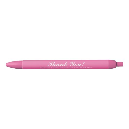 Stylo Noir Fête de graduation rose Personnalisé Favoriser les (Devant)