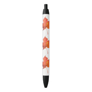 Stylo Noir Feuille d'érable d'aquarelle