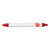 Stylo Noir Feuille d'érable rouge (Devant)