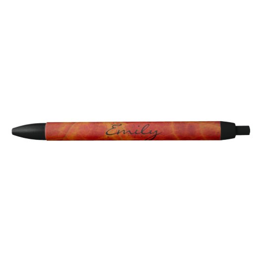 Stylo Noir Feuille d'érable rouge Abstraite Automne Photograp (Devant)