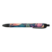 Stylo Noir Feuilles Abstraites Colorées (Bas)