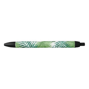 Stylo Noir Feuilles de la jungle tropicale