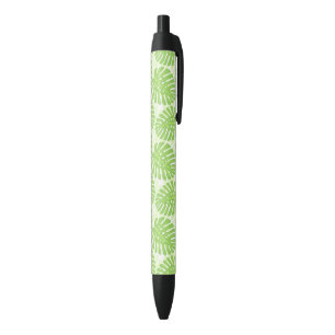 Stylo Noir Feuilles De Plante Tropical - Monstera Motif