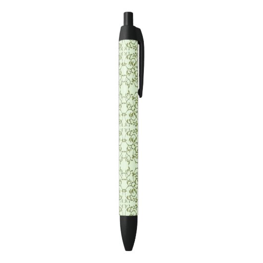 Stylo Noir Feuilles d'olive défilantes (Bas (Vertical))