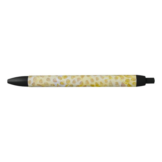 Stylo Noir Feuilles dorés Gelli (Devant)