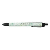 Stylo Noir Feuilles Tropicales Vertes Aloha (Bas)