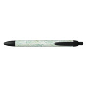 Stylo Noir Feuilles Tropicales Vertes Aloha (Dos)