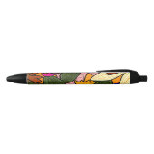 Stylo Noir feuilles tropicaux Abstraits et fleurs (Haut)