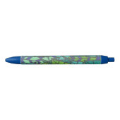 Stylo Noir Feuilles verts tropicaux (Devant)
