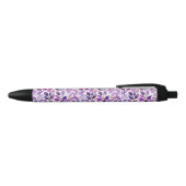Stylo Noir Feuilles Violettes (Haut)