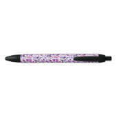 Stylo Noir Feuilles Violettes (Dos)