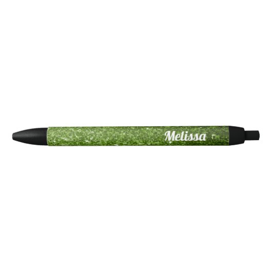 Stylo Noir Feux de parties scintillant vert clair Personnalis (Devant)