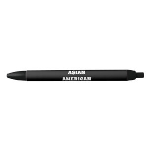 Stylo Noir Fier Asiatique Américaine Fille, noir blanc Encre 