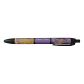 Stylo Noir Filets de marbre pourpres chics d'or de parties (Bas)