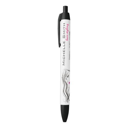 Stylo Noir Fille avec cheveux ondulés Coiffure icône de marqu (Haut (Vertical))