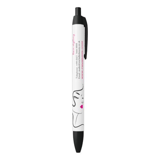 Stylo Noir Fille avec cheveux ondulés Coiffure icône de marqu (Bas (Vertical))