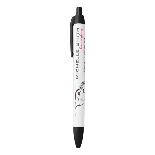 Stylo Noir Fille avec cheveux ondulés Coiffure icône de marqu (Haut (Vertical))