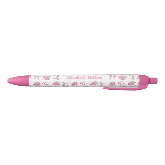 Stylo Noir Fille Coquette Rose Bow Nom du script (Bas)