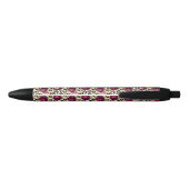 Stylo Noir Fille Empreinte de léopard Floral rose or (Dos)