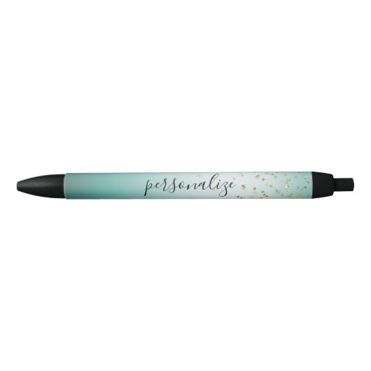 Stylo Noir Fille Glam Gold Sparkle Confetti Mint Ombre (Devant)