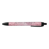 Stylo Noir Fille Parties scintillant de verre rose étincelant (Bas)