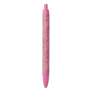 Stylo Noir Fille Parties scintillant rose Empreinte de léopar