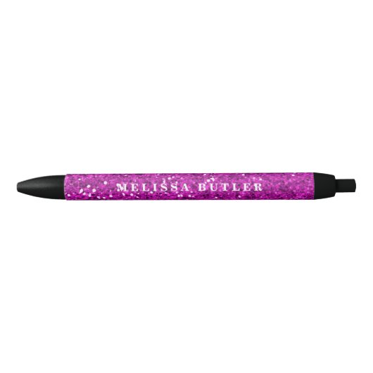 Stylo Noir Fille Parties scintillant rose tendance (Devant)