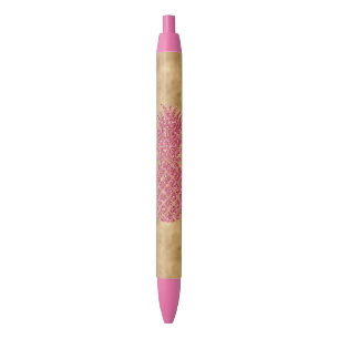 Stylo Noir Fille Parties scintillant rose Tropical Ananas Gol