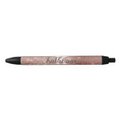Stylo Noir Fille Rose Gold Glam Diamond Sparkle Monogramme No (Devant)