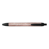 Stylo Noir Fille Rose Gold Glam Diamond Sparkle Monogramme No (Dos)
