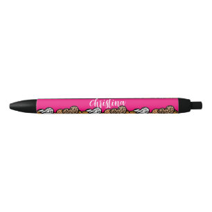 Stylo Noir Fille Rose Joueuse Coeurs Posters de animaux Nom