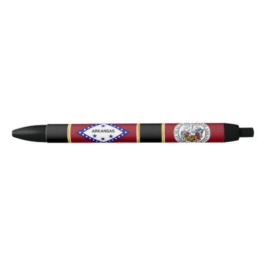 Stylo Noir Flag de l'Arkansas (Devant)