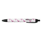 Stylo Noir Flamant flamand pétillant parties scintillant rose (Bas)