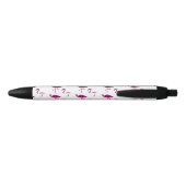 Stylo Noir Flamant flamand pétillant parties scintillant rose (Dos)