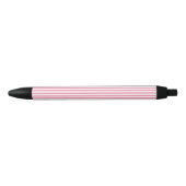 Stylo Noir Flamant rose en rayures rose (Devant)