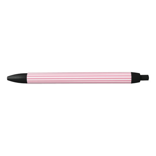 Stylo Noir Flamant rose en rayures rose (Devant)