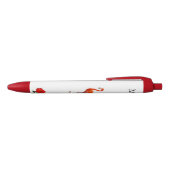 Stylo Noir Flamant rose rose, Fleur d'Hibiscus rouge et monog (Haut)