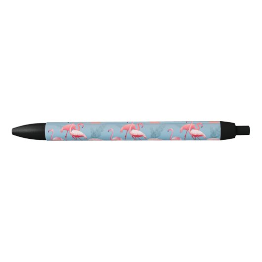 STYLO NOIR FLAMANTS ROSES MOTIF 1 (Devant)