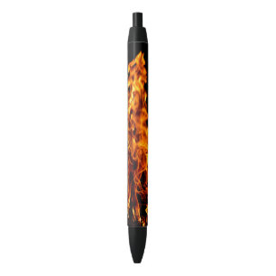 Stylo Noir Flamme orange