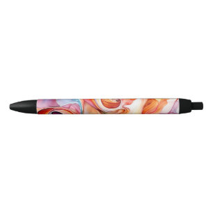 Stylo Noir Flèches multicolores Abstraites