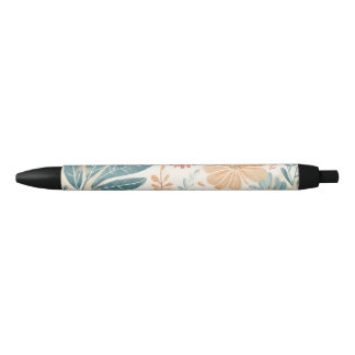 Stylo Noir Fleur Abstraite