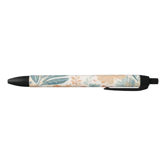 Stylo Noir Fleur Abstraite (Bas)
