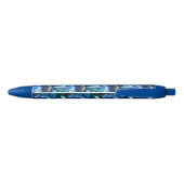 Stylo Noir Fleur bleue (Dos)