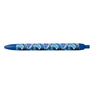 Stylo Noir Fleur bleue