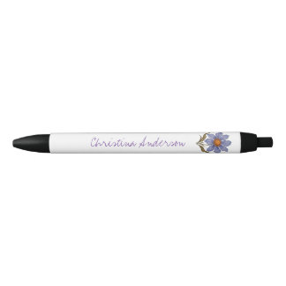 Stylo Noir Fleur Boho