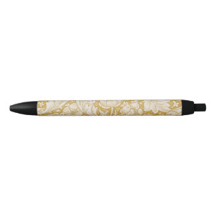 Stylo Noir Fleur boutonnière classique de William Morris