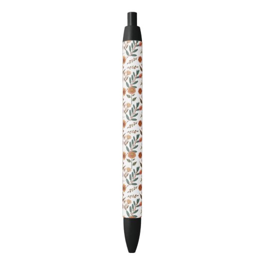 Stylo Noir Fleur d'automne (devant Vertical)
