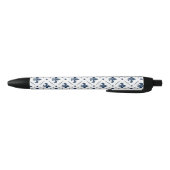 Stylo Noir Fleur De Lis bleu foncé motif sur arrière - plan b (Bas)