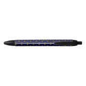 Stylo Noir Fleur de Lis d'or classique sur Royal Blue (Dos)